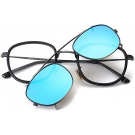 Square Classic Retro Square Sunglasses for Women and Men - Two Pairs of Glasses (Color Blue) - Blue - C21997LQA39 $38.88