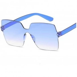 Square Fashion Sunglasses Women Ladies Red Yellow Square Sun Glasses Female Driving Shades UV400 Feminino - Double Blue - CY1...