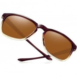 Rectangular Fashion Oversized Sunglasses for Men - Retro Womens Lightweight Sunglasses Polarized E8942 - CO18GOY7ZR0 $19.02