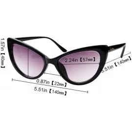Oversized Womens Oversized Fashion Cat Eye Eyeglasses Frame Large Reading Glasses - Black Frame / Gray Lens - CH18WWIRTQD $24.69