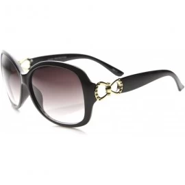 Butterfly Women's Oversize Metal Accent Wide Temples Butterfly Sunglasses 59mm - Black-gold / Lavender - CL126OMVV6V $11.48
