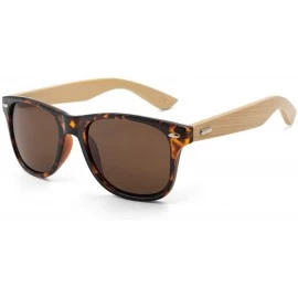 Semi-rimless Retro Sunglasses Men Bamboo Sunglass Women Sport Goggles Gold Mirror Sun Glasses - C6 - CG194OD0IYI $22.05