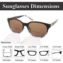 Square Cateye Bifocal Reading Sunglasses for Women Sunglass Readers with Designer Style - Black/Leopard - CC183CMGOH6 $13.70