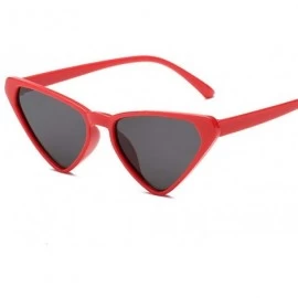 Aviator Sexy Cat Eye Sunglasses Women Brand Designer Triangle Sun Glasses Ladies Black - Red Gray - C518XE03SO2 $8.60