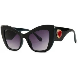Oversized Women Oversized Cateye Sunglasses Stylish Inspired - Black - CF18O68KMRZ $9.61
