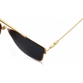 Goggle Trendy Reflective Sunglasses Hipster Sunglasses Metallic Glasses - Gold Frame in Green Mercury - CZ18TMOOCCQ $20.04