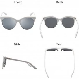 Oversized Jardin D'amour Brand Designer Oversized Women Men Sunglasses Fashion Glasses JS7105 - White Frame Silver Lenses - C...