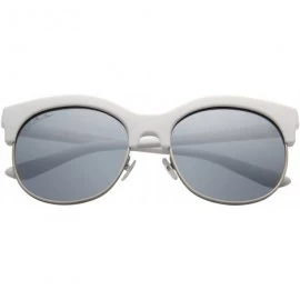 Oversized Jardin D'amour Brand Designer Oversized Women Men Sunglasses Fashion Glasses JS7105 - White Frame Silver Lenses - C...