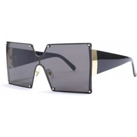 Square Fashion Square Sunglasses Women Er Oversized Gradient Blue Black One Piece Sun Glasses Style Shades UV400 - CO199COE75...