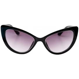 Oversized Womens Oversized Fashion Cat Eye Eyeglasses Frame Large Reading Glasses - Black Frame / Gray Lens - CH18WWIRTQD $10.86