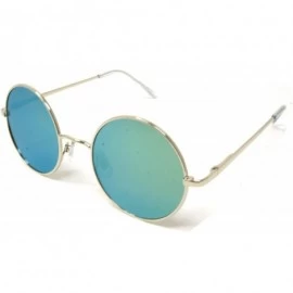 Sport Sunglasses Vintage Hippie Retro Metal Round Circle Flat Lens - CR185OUM6DG $17.45