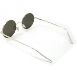 Sport Sunglasses Vintage Hippie Retro Metal Round Circle Flat Lens - CR185OUM6DG $17.45