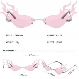 Rimless 2020 Fashion Rimless Sunglasses Women Fashion Driving Small Eyewear - Silver Pink - C6192445RI2 $11.16