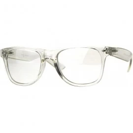 Rectangular Mens Clear Frame Hipster Horn Rim Plastic Eye Glasses - Shiny Clear - C1180AR94D5 $8.26