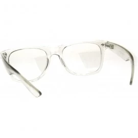 Rectangular Mens Clear Frame Hipster Horn Rim Plastic Eye Glasses - Shiny Clear - C1180AR94D5 $8.26