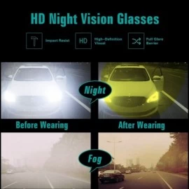 Rectangular HD Night Driving Glasses for Men Women Anti-glare Safety Glasses - Perfect for Any Weather - Tan - C318M805Z0U $1...