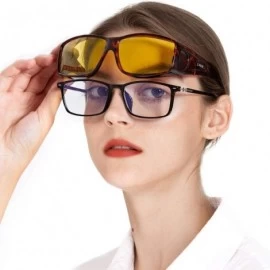 Wrap Glasses Prescription Polarized Driving - Tortoise Frame/ Yellow Lens Night-vision Glasses - C418LZ95DDD $42.16