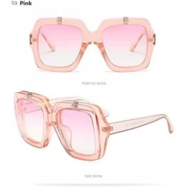 Oversized GU Square Flip Frame Sunglasses Women Men 759445 Oversized Big Goggle UV4 - Pink - CI11Z916BKF $11.79
