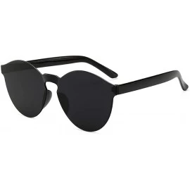 Round Unisex Fashion Candy Colors Round Outdoor Sunglasses Sunglasses - Black - C1190LHRCLS $15.42