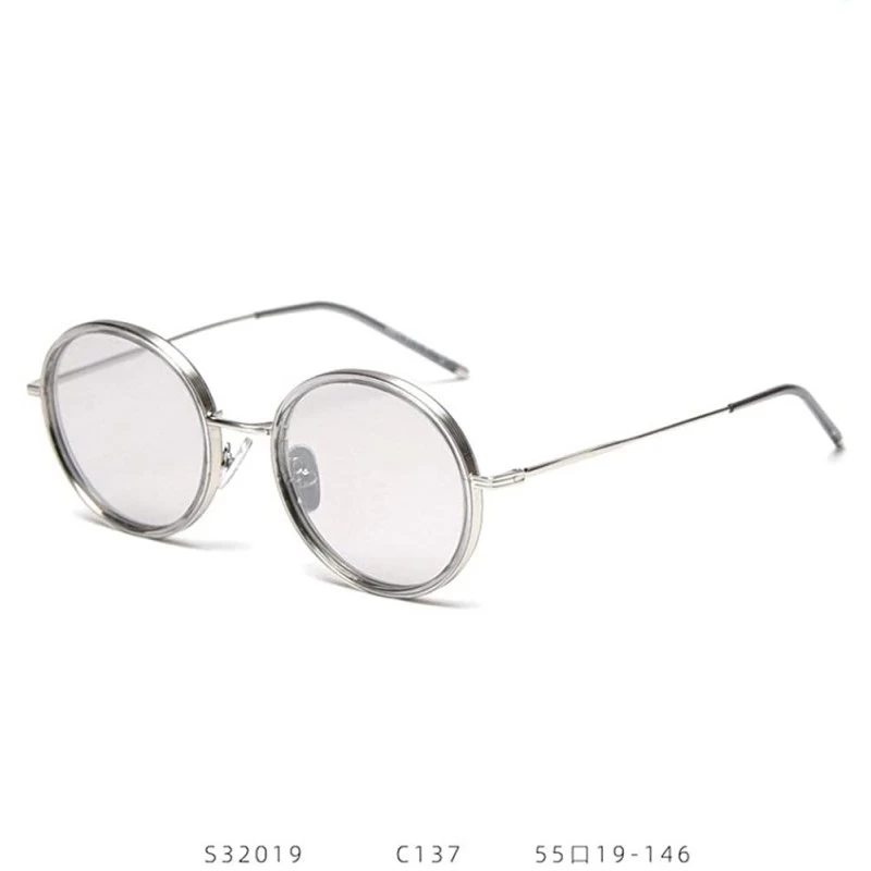 Oval Fashion Retro Oval Frame Polarized Sunglasses Unisex Brand Designer Ocean Sunglasses UV400 - Silver - CK1947DMWOU $9.55