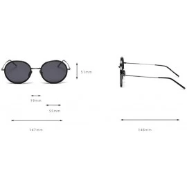Oval Fashion Retro Oval Frame Polarized Sunglasses Unisex Brand Designer Ocean Sunglasses UV400 - Silver - CK1947DMWOU $9.55