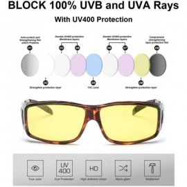 Wrap Glasses Prescription Polarized Driving - Tortoise Frame/ Yellow Lens Night-vision Glasses - C418LZ95DDD $42.16