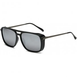 Oversized Polarized Sunglasses Men Square Retro Designer Sun Glasses Oculos Masculino Gafas De Goggle UV400 - Silver - CR197Y...