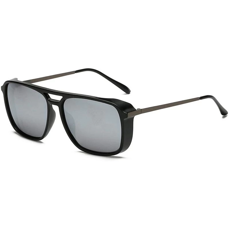 Oversized Polarized Sunglasses Men Square Retro Designer Sun Glasses Oculos Masculino Gafas De Goggle UV400 - Silver - CR197Y...