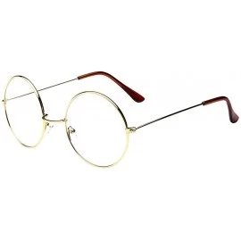 Oval Fashion Oval Round Clear Lens Glasses Vintage Geek Nerd Retro Style Metal - Silver - CE18S43YZIQ $8.10
