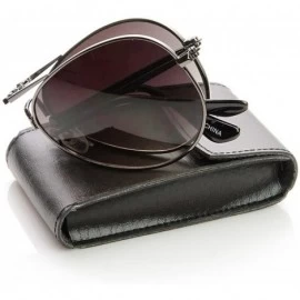 Aviator Limited Edition Folding Pocket Aviator Sunglasses + Case - Silver Lavender - CB11G13WLLN $20.99