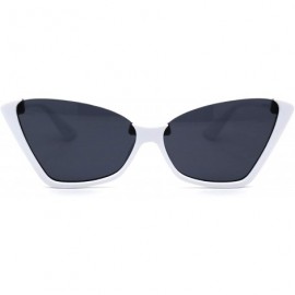 Cat Eye Womens Upside Down Half Rim Cat Eye Retro Plastic Sunglasses - White Black - CQ197NO56R7 $22.77