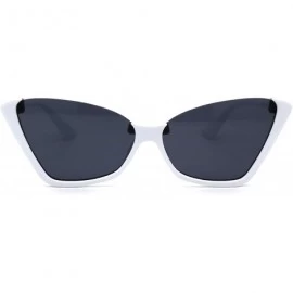 Cat Eye Womens Upside Down Half Rim Cat Eye Retro Plastic Sunglasses - White Black - CQ197NO56R7 $10.87