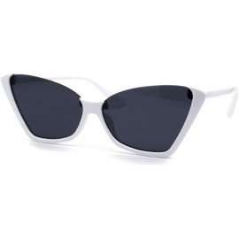Cat Eye Womens Upside Down Half Rim Cat Eye Retro Plastic Sunglasses - White Black - CQ197NO56R7 $22.26