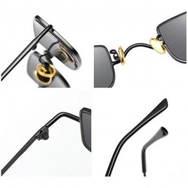 Square 2019 new small square retro unisex light tide vintage metal mini sunglasses UV400 - Gold Red - C818OTO8GID $25.01