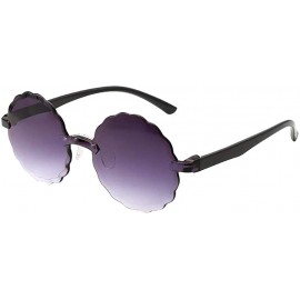Rimless Fashion Rimless Sunglasses Lightweight Frame Candy Colorful Sunglasses - E - CV1903YC46R $20.20