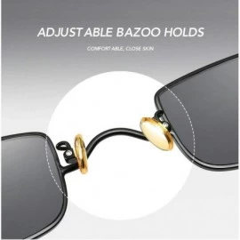 Square 2019 new small square retro unisex light tide vintage metal mini sunglasses UV400 - Gold Red - C818OTO8GID $25.01