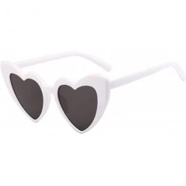 Cat Eye Heart Sunglasses Women brand designer Cat Eye Sun Glasses Retro Love Heart Shaped Glasses - Wgray - CD18W39LZWT $9.61