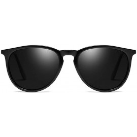 Round Sunglasses Unisex Polarized 100% UV Blocking Fishing and Outdoor Driving Glasses Round Fraframe Retro - Yellow - CI18W7...