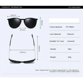 Round Sunglasses Unisex Polarized 100% UV Blocking Fishing and Outdoor Driving Glasses Round Fraframe Retro - Yellow - CI18W7...