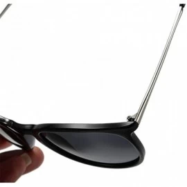 Round Sunglasses Unisex Polarized 100% UV Blocking Fishing and Outdoor Driving Glasses Round Fraframe Retro - Yellow - CI18W7...