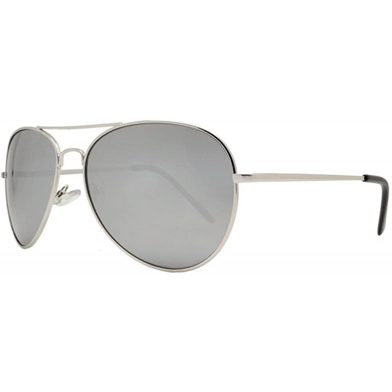 Aviator Aviator Sunglasses Retro Vintage Black Lens Police Pilot Style - Aviator - CP17YIOT736 $7.90