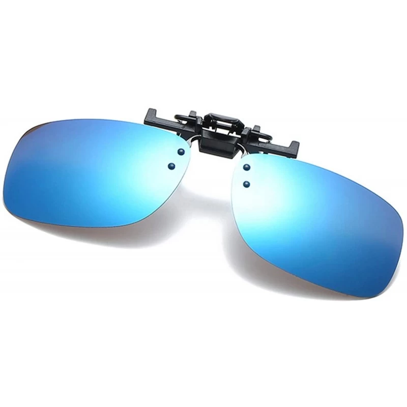 Rectangular Mens Womens Fashion Clip-on Flip-up Polarized Driving Fishing Rectangular Sunglasses - C3 - CP18TKNE5LE $11.25
