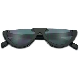 Rimless 2-PACK Small Narrow Half Moon Oval Cat Eye 90's Sunglasses - Crystal Pink - Glossy Black (2-pack) - C518Q9CNAKA $30.19