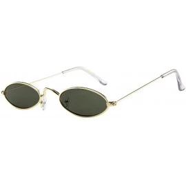 Oval Small Oval Sunglasses Sunglasses Oval Sunglasses Small Metal Frame Candy Colors - F - CH18XOGUG2X $18.66
