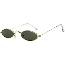 Oval Small Oval Sunglasses Sunglasses Oval Sunglasses Small Metal Frame Candy Colors - F - CH18XOGUG2X $7.56