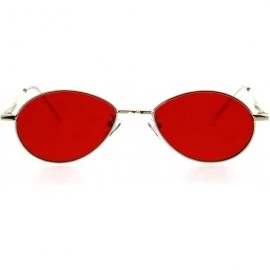 Oval Mens Mod Oval Round Metal Rim Pimp Daddy Color Lens Sunglasses - Gold Red - CL18GQAA64O $9.81