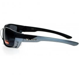 Sport Air Vent Plastic Color Mirror Warp Rectangular Sport Sunglasses - Grey - CU12DUJW3W7 $12.13