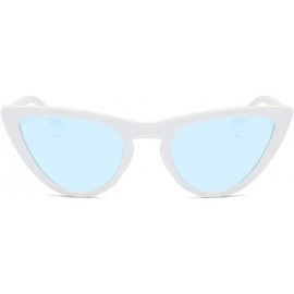 Aviator Women Cat Eye Sunglasses Fashion 2019 Luxury Brand Sun Glasses Blue As Picture - Brown - CO18YZTUA07 $10.14
