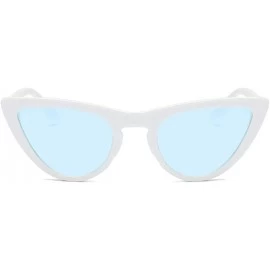 Aviator Women Cat Eye Sunglasses Fashion 2019 Luxury Brand Sun Glasses Blue As Picture - Brown - CO18YZTUA07 $10.14
