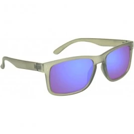 Square Sunglass Readers Horn Rim Frame with Blue Mirrored Lenses for Men and Women NOT BIFOCAL - Grey - CH18OWXUWAW $30.14